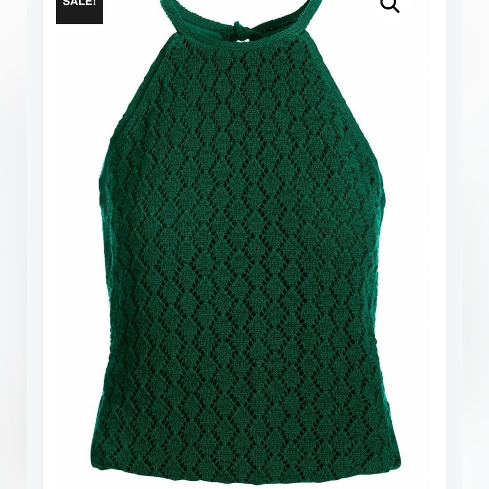 Boston Proper High Neck Crochet Knit Tank XXS